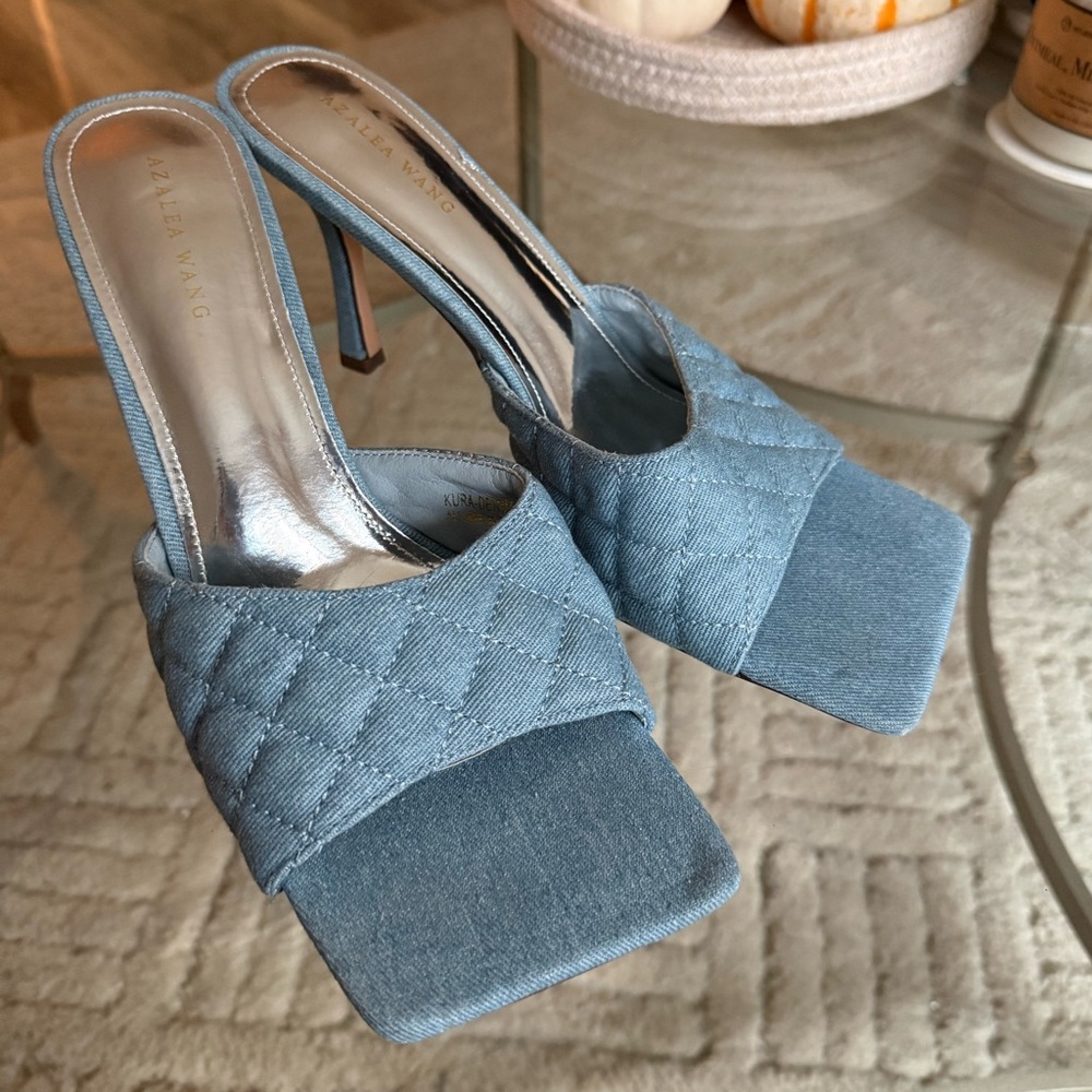 AKIRA Denim Heeled Sandals